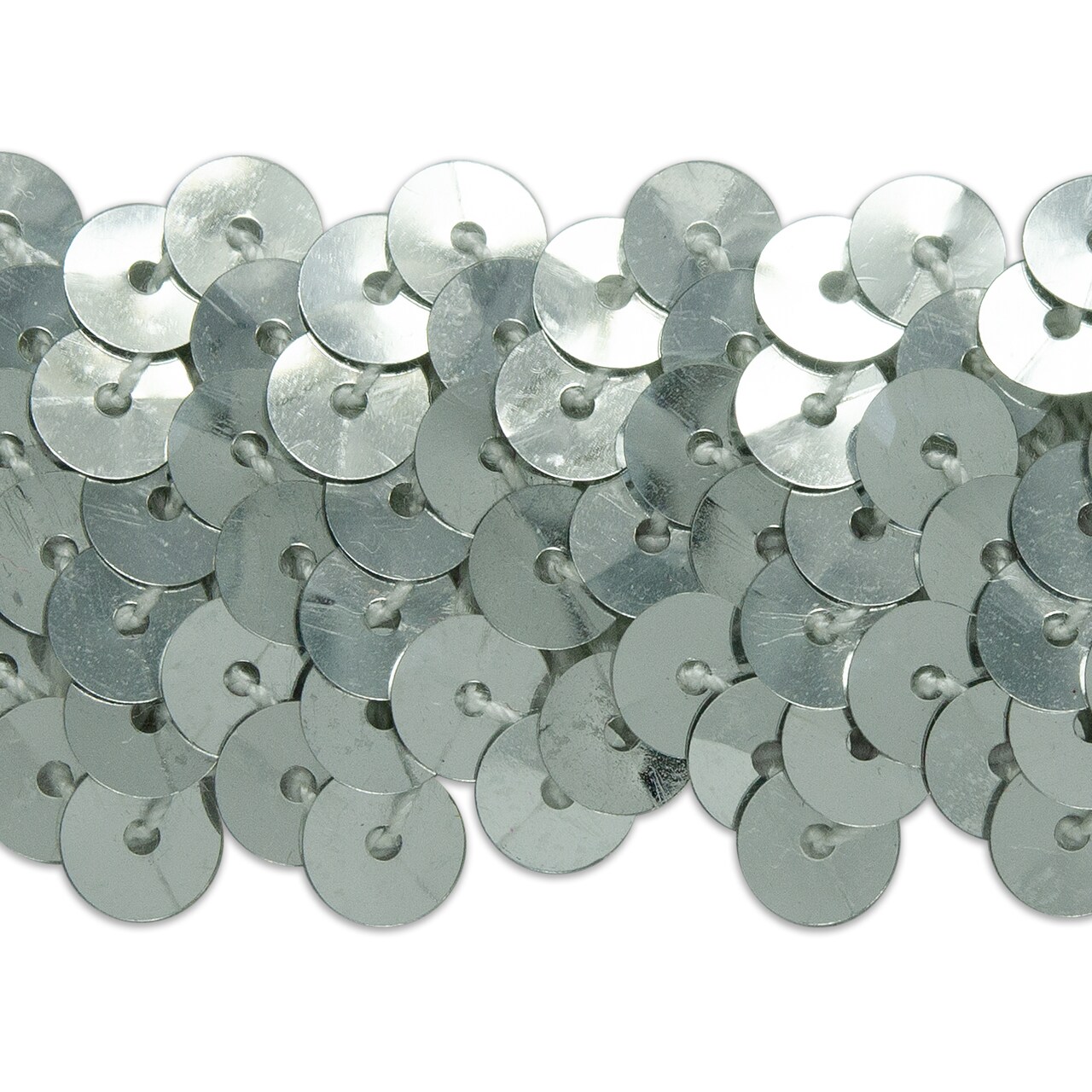 5 yards of 3 Row 1 1/4" Metallic Stretch Sequin Trim | 5 yard cut